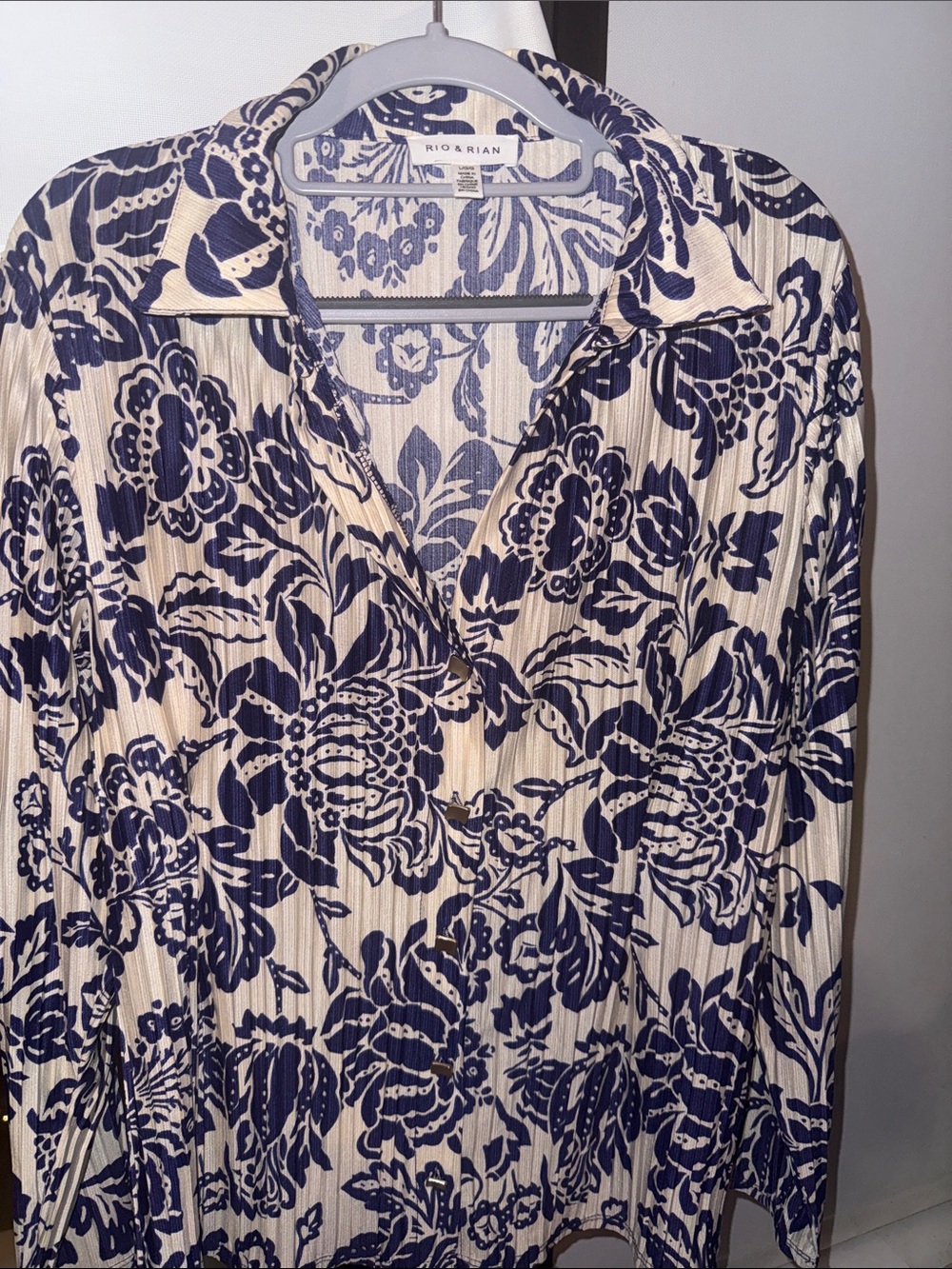 Rio & Rian Blue Floral Blouse